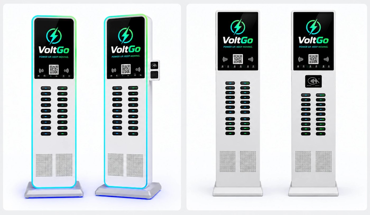 VoltGo 24-charger floor-standing rental station