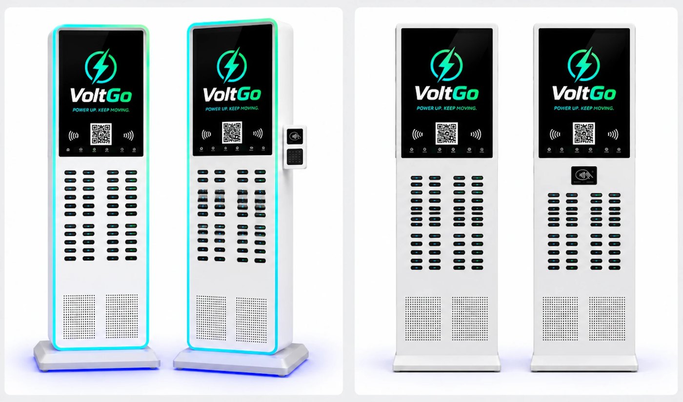 VoltGo 48-charger floor-standing rental station