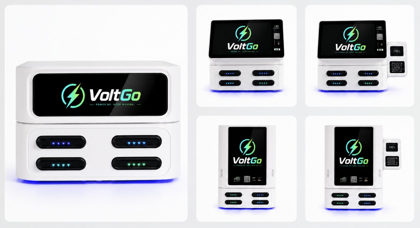 VoltGo 4-charger countertop rental station