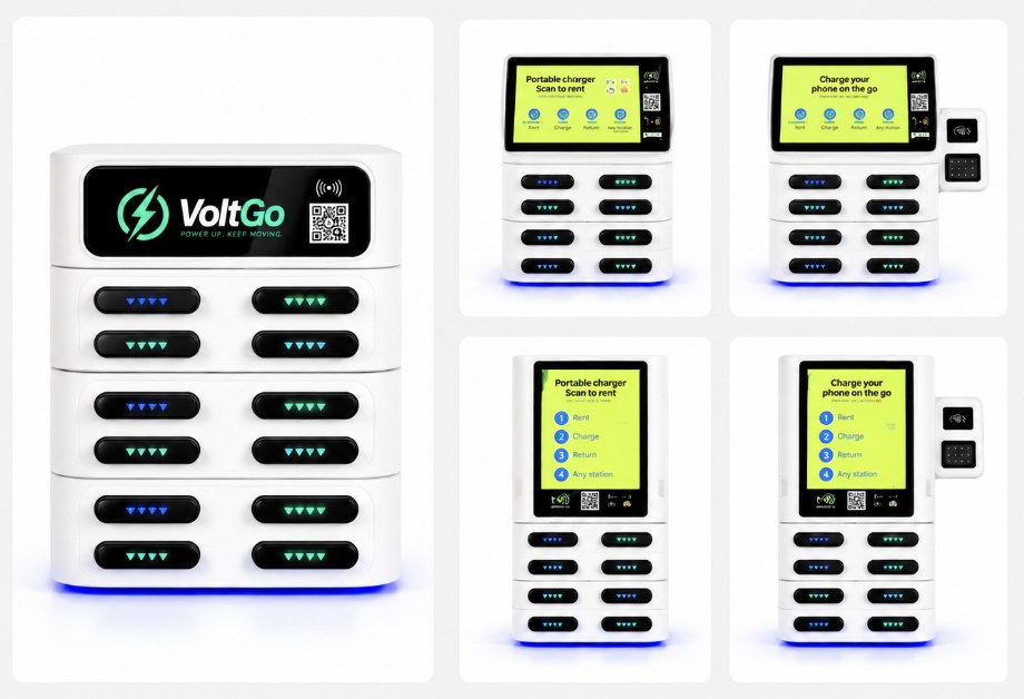 VoltGo 12-charger countertop rental station